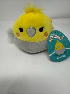NWT Squishmallows “Charlize” the Cockatiel Yellow & Gray Bird 5” Small Plush Toy